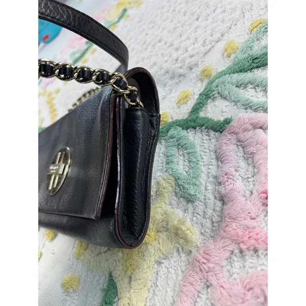 Kate Spade Black‎ Leather Turn Lock Chain Shoulder Bag Purse NEW YORK - Image 6