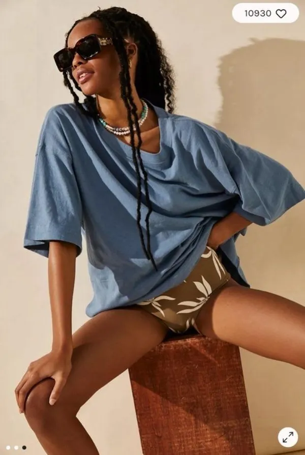 Free People Essential Extreme Tee Mini Copenhagen Blue - Image 2