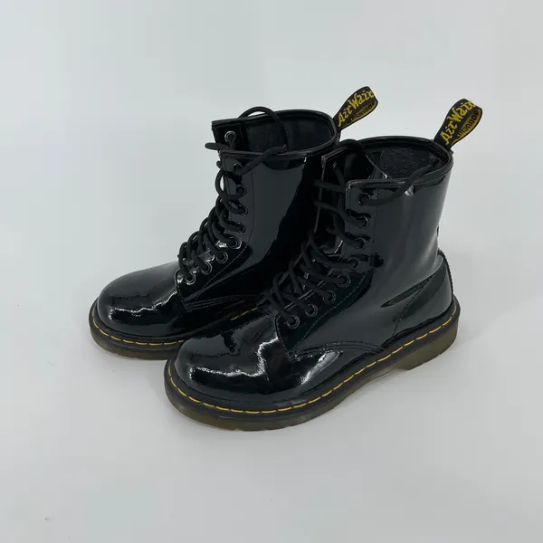 Dr. Martens 1460 W Black Patent Leather Ankle Boots Women's US 7 UK 5‎ EU 38 - Image 2