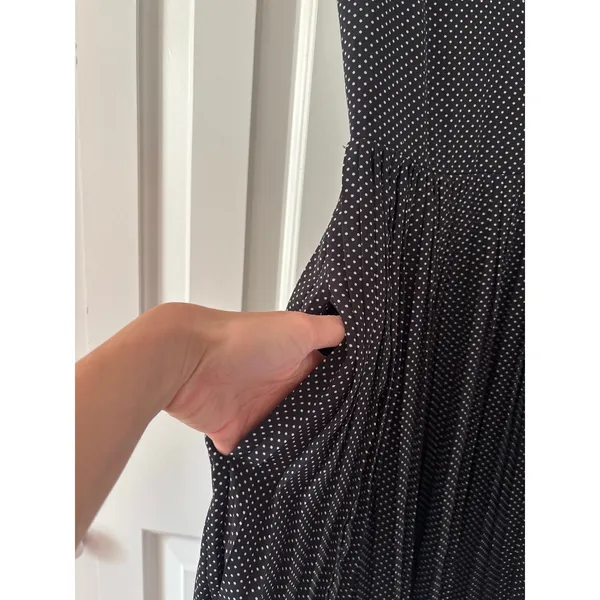Jack Wills Black White Polka Dot Sleeveless Pleated Shirt Dress Women’s US 2 - Image 11