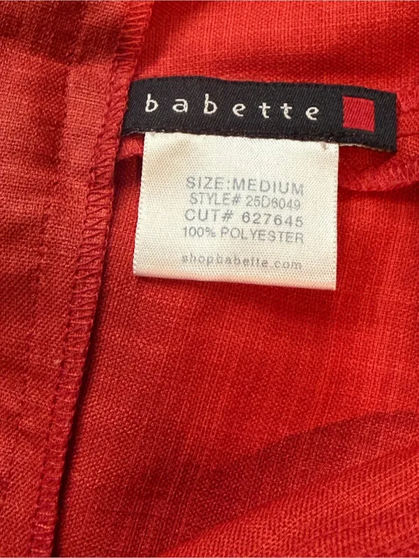 Babette Red Cropped Wide Leg Pants Size M Retro Y2K Trousers - Image 8