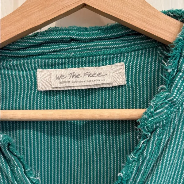Free people daydream green stripe button down - Image 10