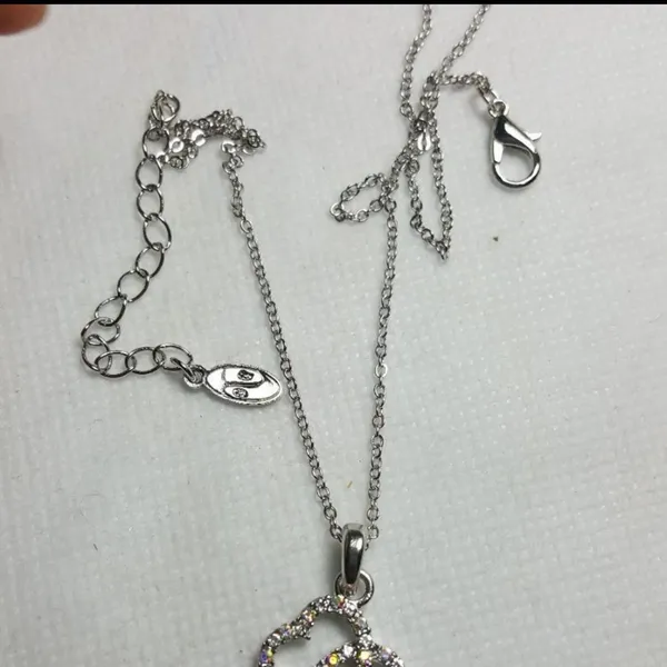 Silver Heart Diamond Pendant Necklace - Image 4