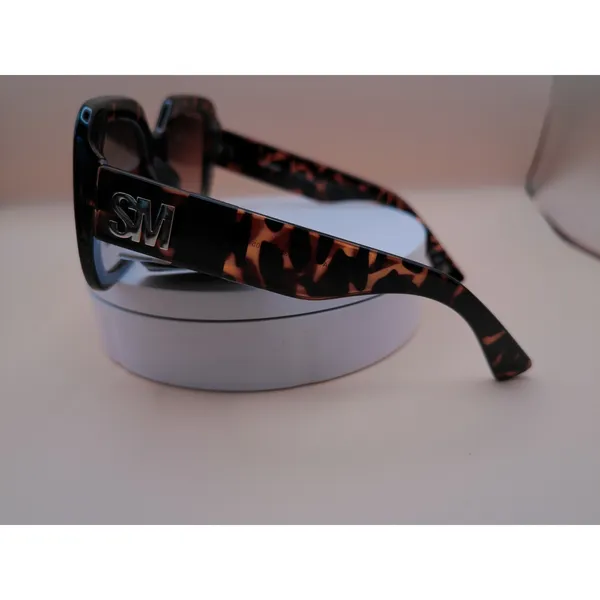 Steve Madden Margia Tortoise‎ Shell Square Sunglasses Brown Gradient SM Logo NEW - Image 4