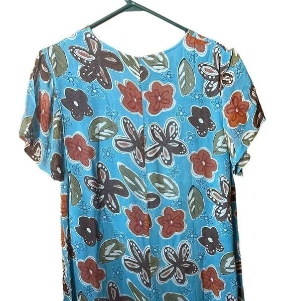 NWT Sacred Threads size S/M maxi floral dress lined side slits shift dress. - Image 2