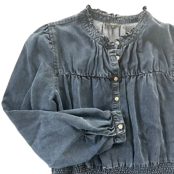 RAILS Shawna Denim Day Dress Dark Vintage Blue Size Medium Cotton Loose Fit - Image 4