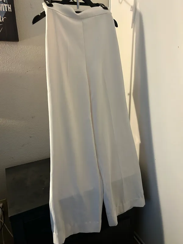 ZARA White Pants Wide-Leg - Image 2