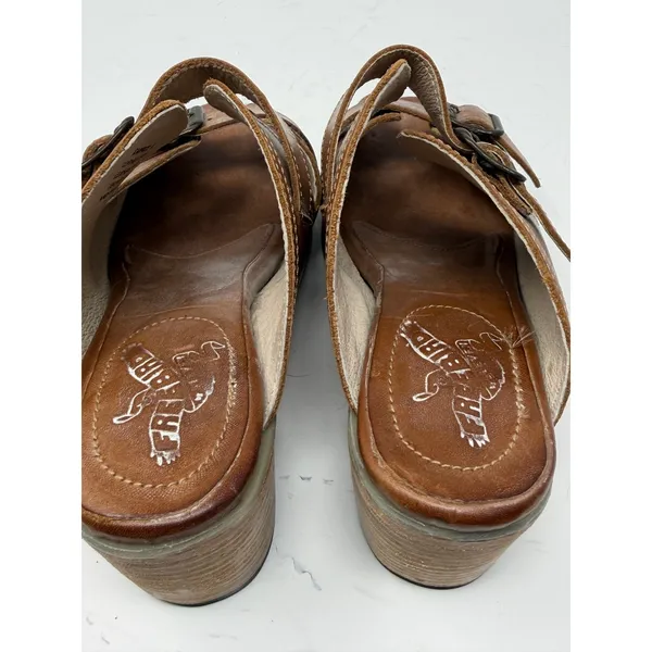 Freebird Caprice Leather Buckle Slide Mule Sandal Cognac Brown Boho Women Size 8 - Image 10