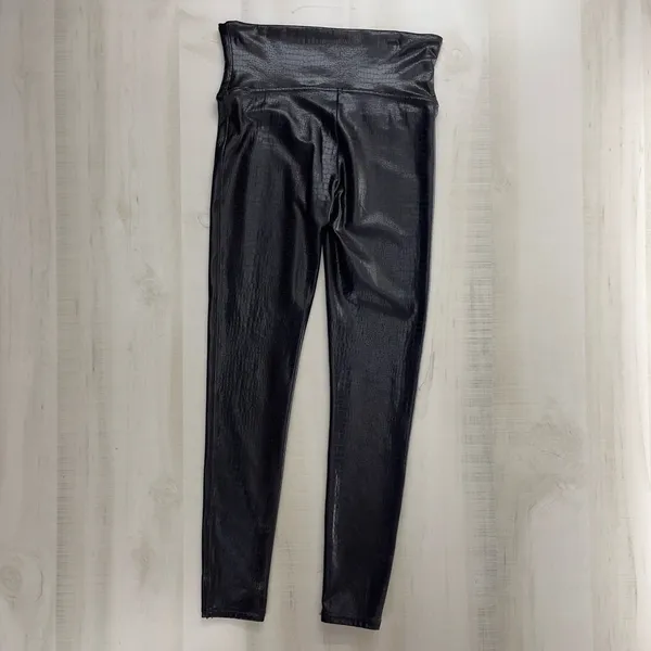 SPANX revolve anthropologie crocodile high rise brown leggings travel slimming - Image 7