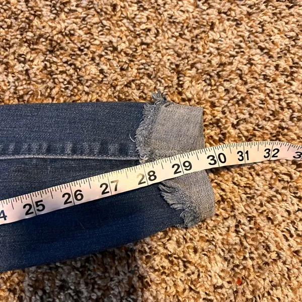 Hollister High Rise Jean Legging‎ Womens Size 25x30 Blue Stretch Cropped Raw Hem - Image 6