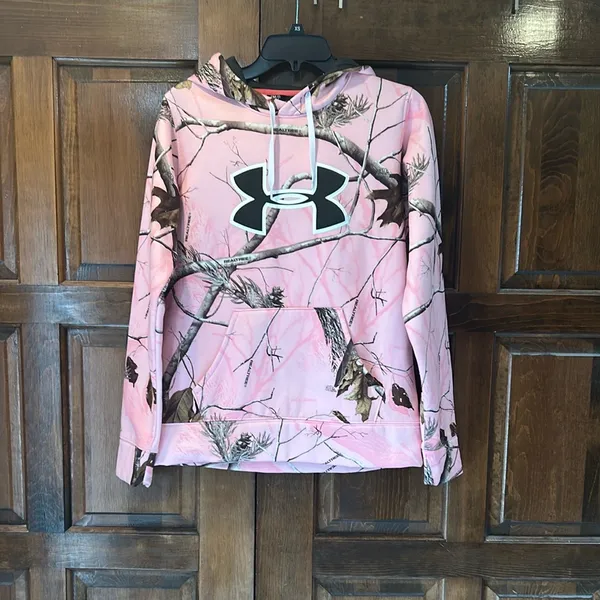 Under Armour RealTree Camo‎ Hunting Pink Hoodie Sweatshirt Size Small Women’s - Image 2