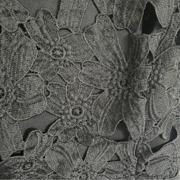 ASTR The Label Textured Crochet Lace‎ Floral Sheath Dress Sleeveless Black Sz S - Image 4