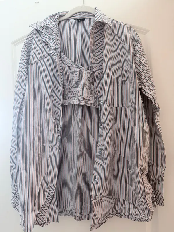 Nasty Gal Oversized Shirt + Bralette Set - Image 4