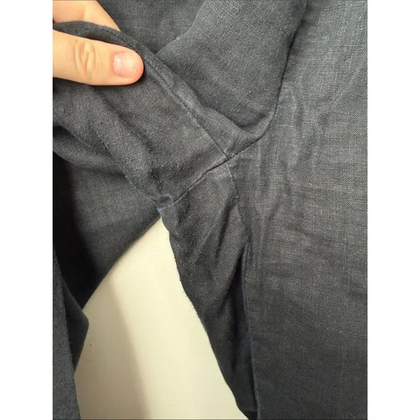 Quince Black 100% European Linen Pull On Pants XL Cropped - Image 5