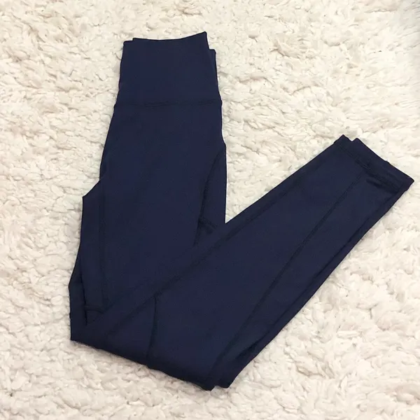Aerie Offline Goals 7/8 High Rise Mesh Leggings Navy Blue Small - Image 2