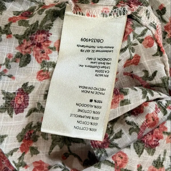 Free People Floral Blouse in Orange and Green vintage combo - Image 9