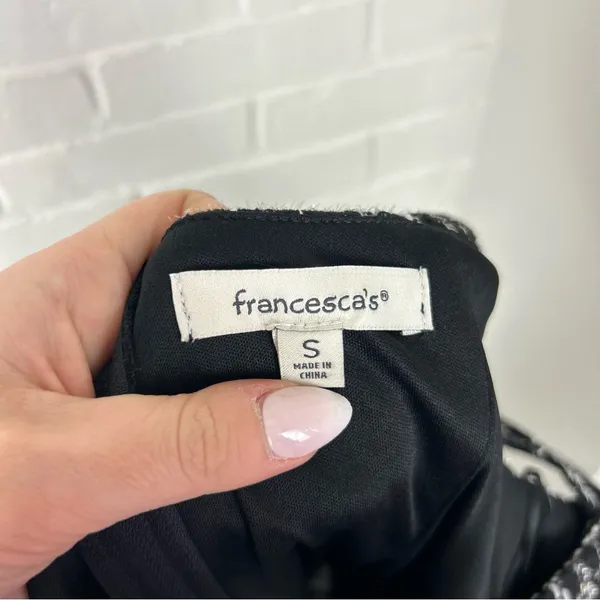 Francesca’s Black Tweed Knit Mini Dress Size S - Image 3