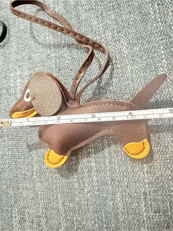 2 Dachshund Dog Keychain purse bag Charm Black Brown cute gift - Image 3