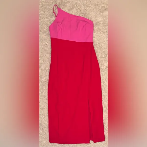 NWOT Petal & Pup Xiomar Pink midi over shoulder Dress sz 8 - Image 4