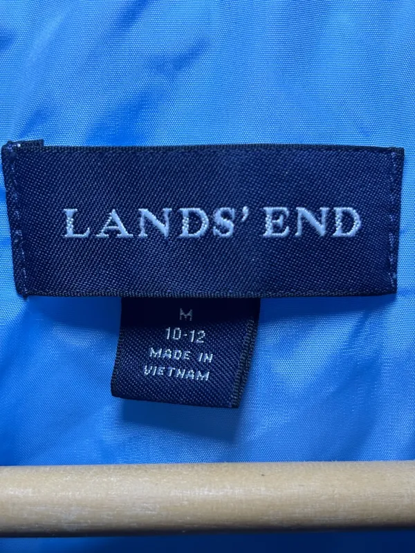 Lands End Vest Women's Size Med 10/12 White Blue Quilted Warm Full Zip Primaloft - Image 8