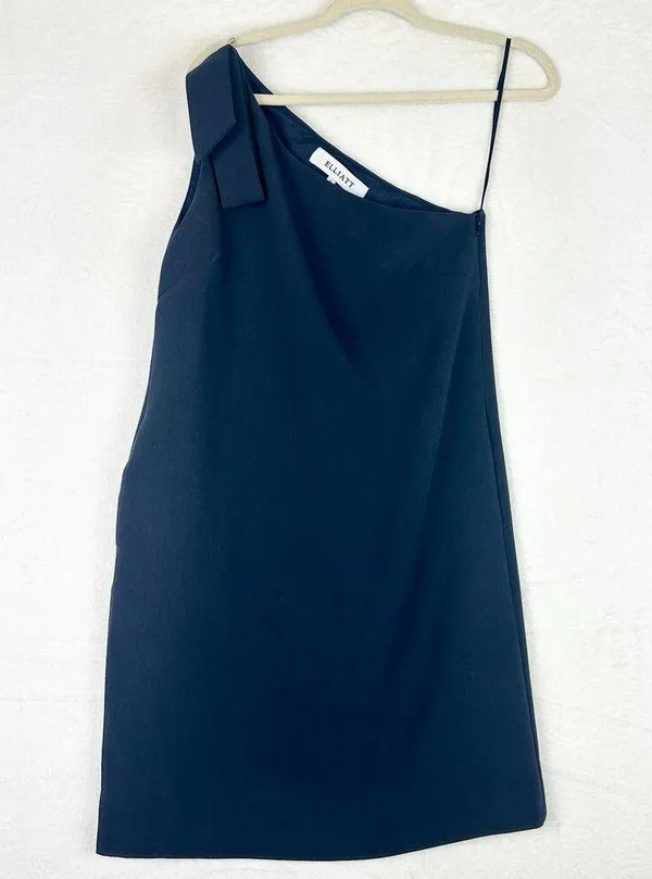Elliatt Ophelia One Shoulder Dress Size Small Navy Pockets Special Occasion - Image 4