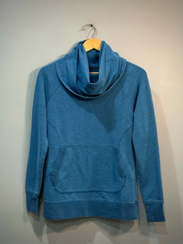 Blue L.L. Bean Funnel Neck Sweatshirt Size S EUC - Image 3
