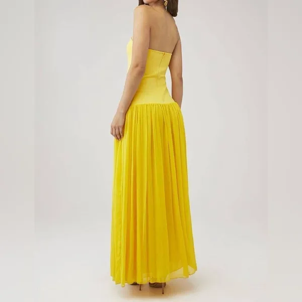 NWT Elliatt Yellow Strapless Gown Dress Size M - Image 5