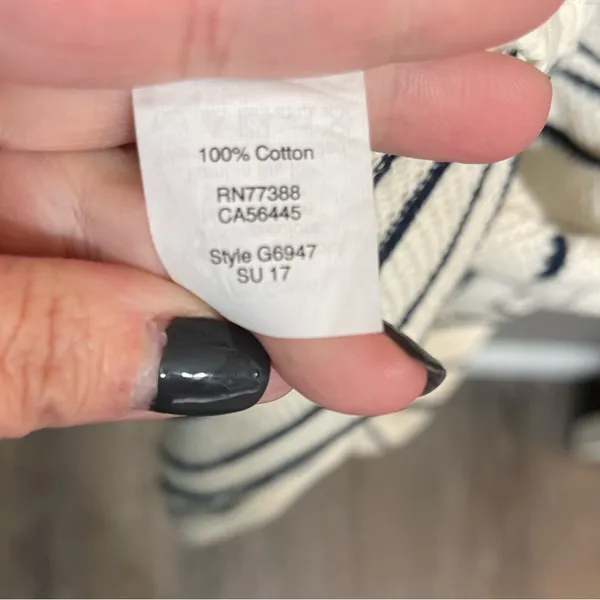 Madewell Texture‎ & Thread Striped Bow-Back Tank Top. Size Small - Image 5