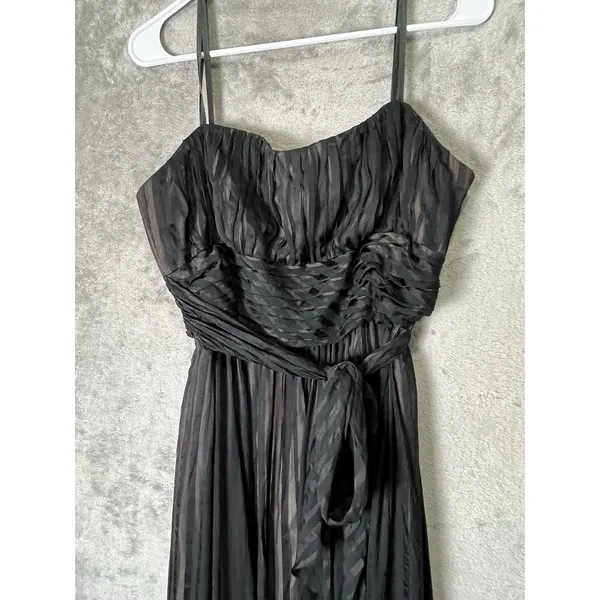 BCBGMaxAzria‎ Black Silk Strapless Maxi Gown Minimalist Formal Gala Dress 12 - Image 2