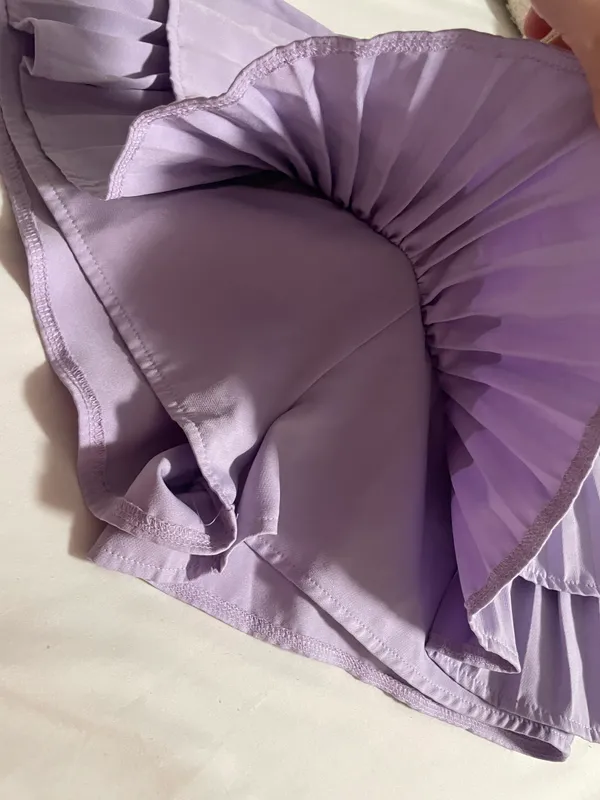 Purple Pleated Layered Skirt Size M - Image 6