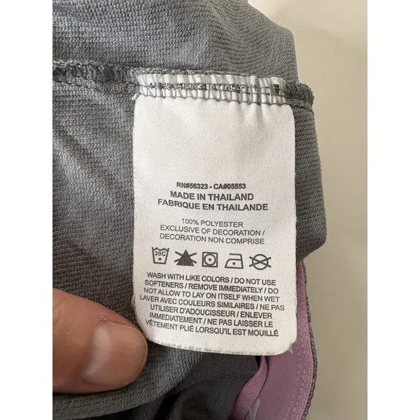 Nike Shorts Women's Small Dri Fit Running Gray Pink Logo Waistband Inseam 5" - Image 7