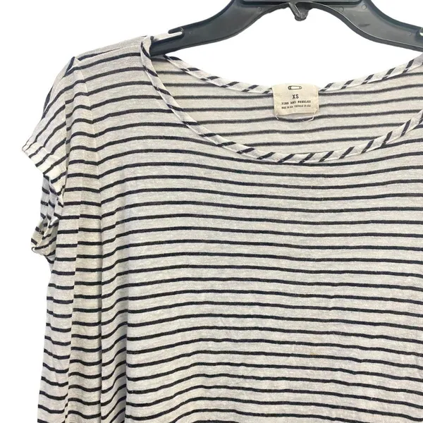 Urban Outfitters Pins and Needles Stripe XS Women's Raw Hem Swing Top Blouse‎ Oversized - Image 2