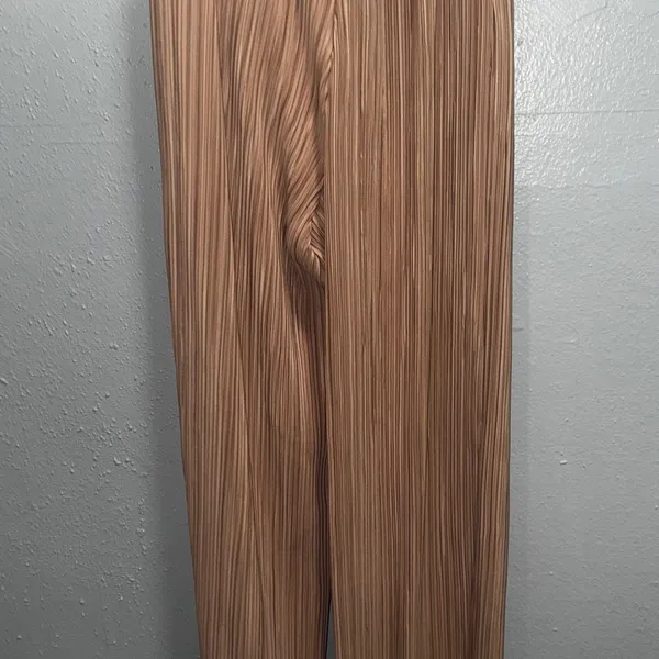 Papermoon Tan Pleated‎ Trousers - Image 3