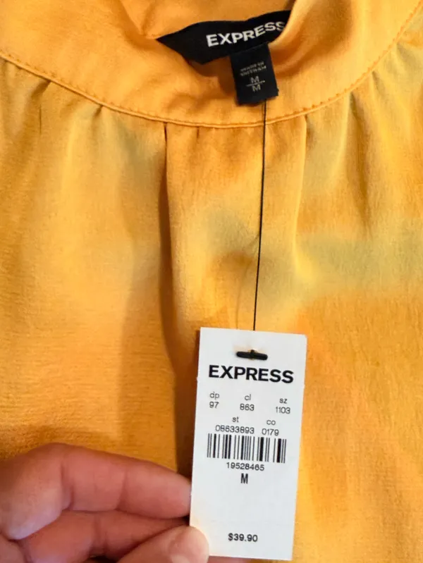 Express Yellow Halter Neck Satin-Look Tank Top - Image 3