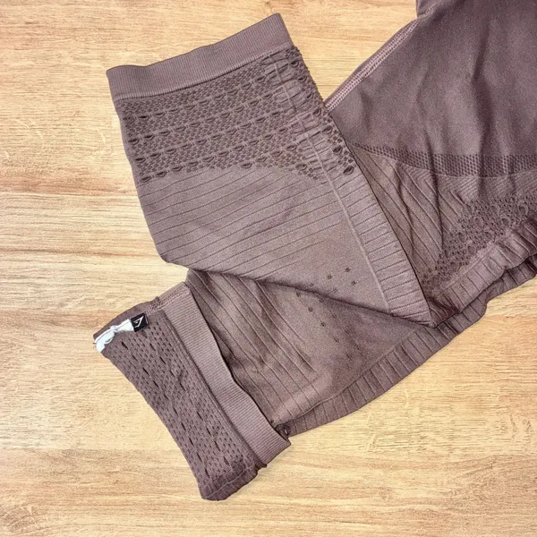 Gymshark Energy+ Seamless Cropped Leggings Size Small Adjustable- Brown - Image 6