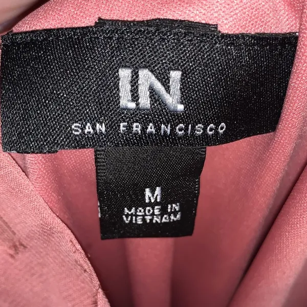 NWT‎ I.N. San Francisco Pink Swiss Dot Ruffle Sleeve Tie Back Dress - Image 6