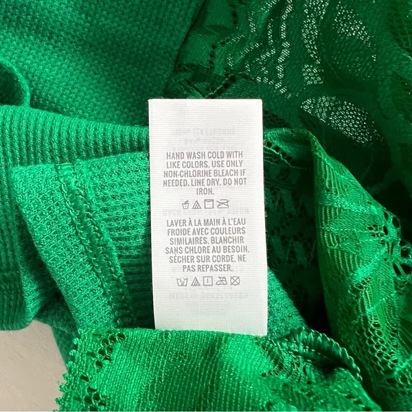 Aerie Holiday Best Lace Waffle Longline Bralette in Everglade Size M New - Image 11