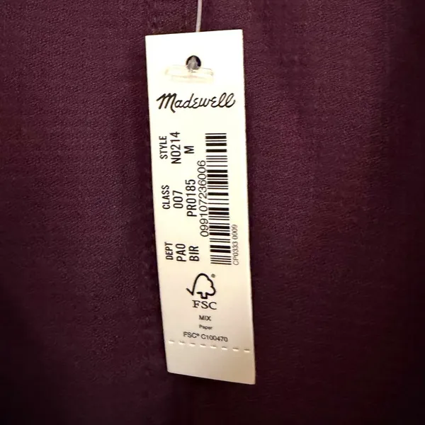 Madewell Waffle Knit Relaxed V-Neck Top Women's‎ M Black Iris Preppy Minimalist - Image 4