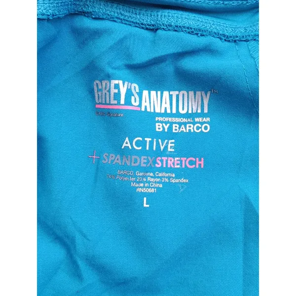 Greys Anatomy by Barco Women Active Spandex Stretch Scrub Pants Size L Teal Blue - Image 9