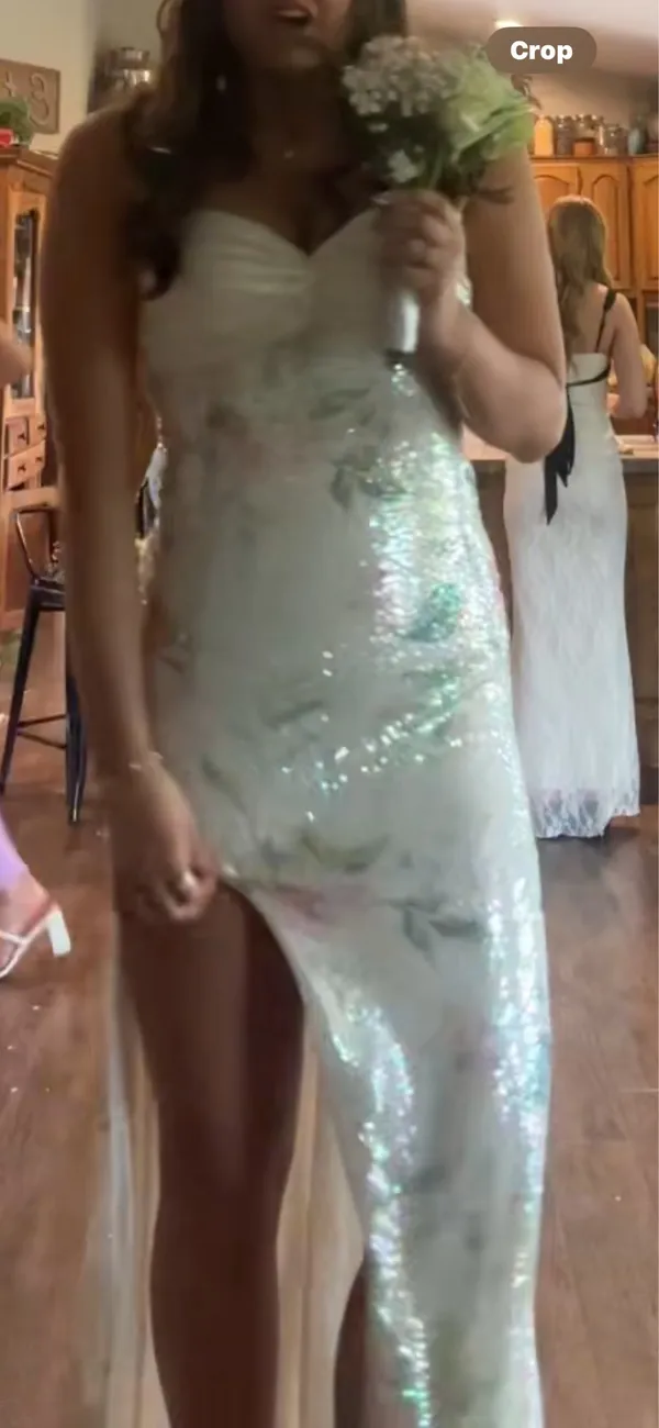 PROM DRESS Silver Size 10 - Image 2