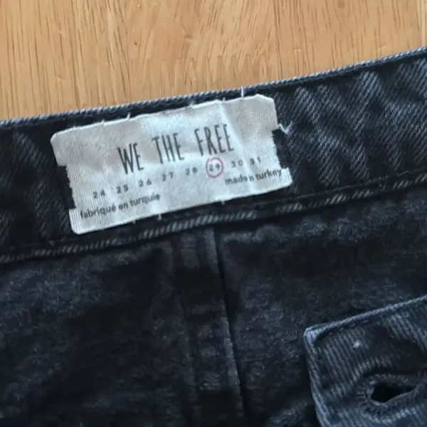 We The Free Black Denim Distressed Mini Skirt Euc - Image 2