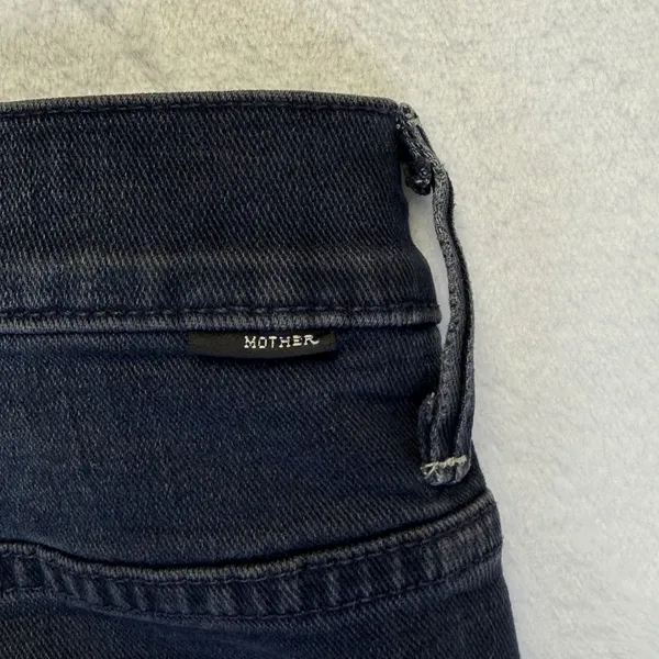 MOTHER Stunner Zip‎ Ankle Step Fray Jeans All I Want Faded Black Skinny Size 26 - Image 13
