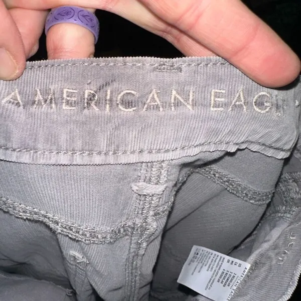 American Eagle gray corduroy 2 Mom jeans normcore pants - Image 2