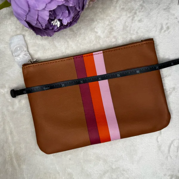 NEW Ipsy Striped Tan Cosmetic Bag - Image 7