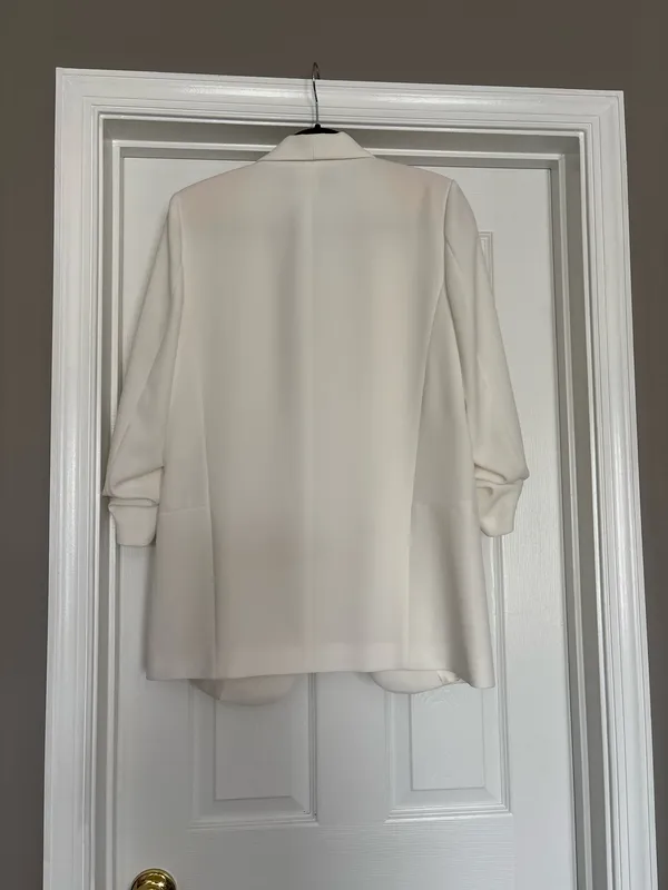 Zara Woman Longline Blazer — White, Size M - Image 3