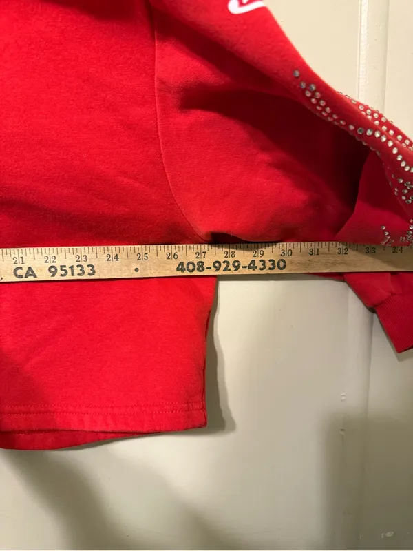 Von Dutch Red Hoodie Sweater with White Logo and Drawstrings M - Image 6