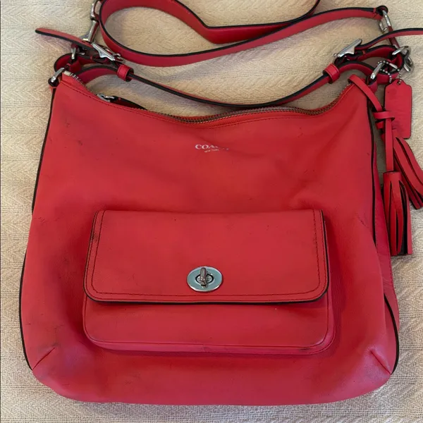 Coach Red Coral Shoulder handbag shoulder purse - Image 2