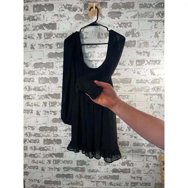 Abercrombie & Fitch | women square neck black flowy dress with long sleeves - Image 9