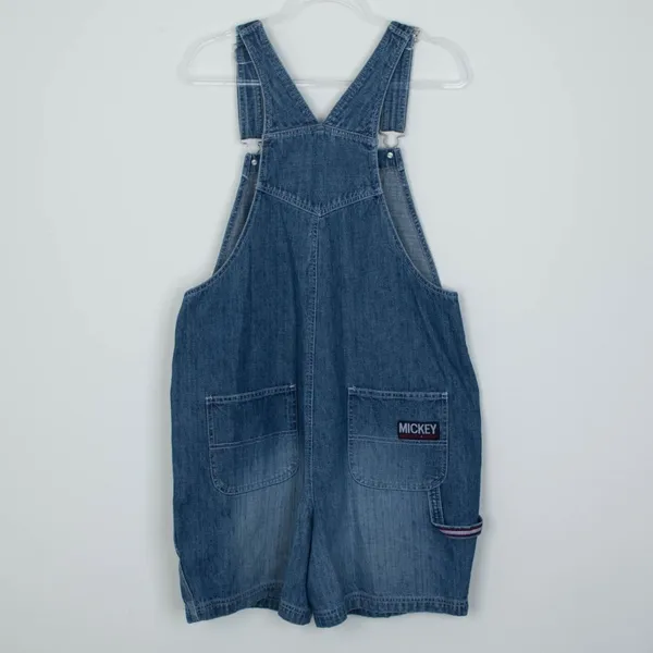 Vintage Disney Womens‎ Overalls Denim Shortalls Shorts Size L Blue Mickey Mouse - Image 8