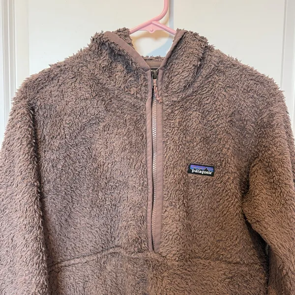 Patagonia Womens Los Gatos 1/4 Zip Up Hoodie Medium Granola Outdoors Brown - Image 2